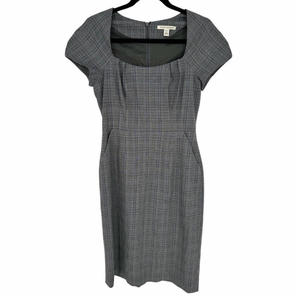 Banana Republic Gray Plaid Women's Dress